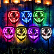 7 Colours Costume Halloween Face Mask LED Light Up 3 Modes Cosplay Clubbing Party Purge