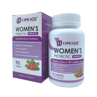 OMOGS WOMENS Probiotice แครนเบอร์รี่ 90 แคปซูลสำหรับสุภาพสตรีช่องคลอดท่อปัสสาวะและภูมิคุ้มกัน