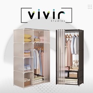 VIVIR Multifunctional Wardrobe Curtain Clothes Rack Wardrobe Dust Cover Curtain Clothes Rack Wardrob