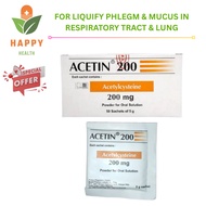 [ Exp 3/2028 ] Acetin 200mg Acetylcysteine ( 5g x 50 sachets ) - Liquify Phlegm & Mucus