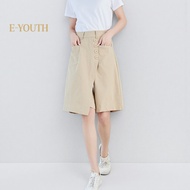 Eyouth 10105 Women Asymmetry Button-Front Culottes