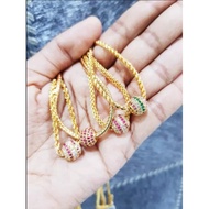 Unique Design 1 Gram Gold Plated 18 inch Chain With Ball stone Pendant