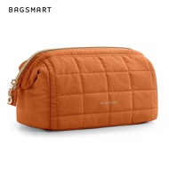 BAGSMART กระเป๋าเครื่องสําอางกระเป๋าเดินทางแต่งหน้า Puffy เบาะ Make Up กระเป๋าสําหรับผู้หญิงอุปกรณ์อ