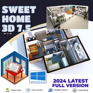 Sweet Home 3D 7.5 2024 Latest Full Version | Lifetime | Furniture on a House 2D plan with 3D View