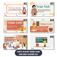Kartu Ucapan Terima Kasih Selamat Hari Guru Teacher Day | Thank You Card Hari Guru Teacher Day | Gre