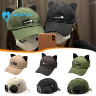 Cute And Fashionable Cat's Ears Glasses Baseball Cap Hip-hop A On In Hats Wearing Style Duck K6e4
