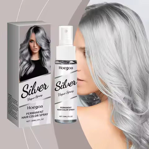 Silver Grey Hair Color Spray Permanent Grandma Grey Hair Dye Unisex Smoky Fashionable Punk Style Qui
