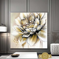 Lukisan Bunga Gold Tekstur 3D Hiasan Dinding Dekorasi Dinding Lukisan Aesthetic Lukisan Modern