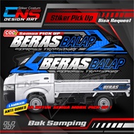 Stiker Decal BERAS BALAP Variasi Bak Samping Sepasang All Pick Up L300 Futura/T120ss New Carry Granm