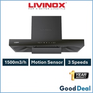 【FREE SHIPPING】Livinox LCH-ROCK-X-90BL 90CM T Shape Slanted Kitchen Cooker Hood