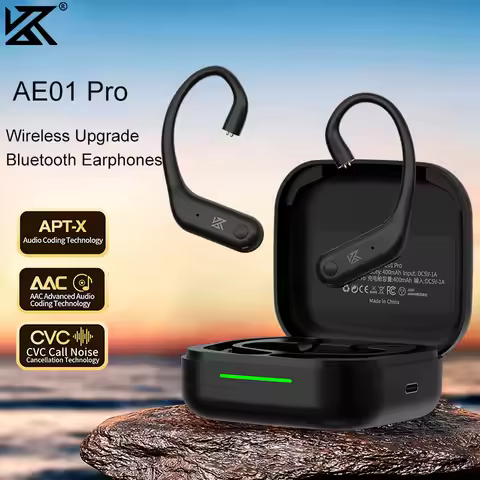 KZ AE01 PRO Wireless Upgrade Ear Hook Cable ANC Noise Cancellation Bluetooth 5.2 C-Pin LDAC HD Audio