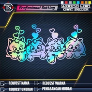 Cute cat stickers, cat cutting stickers, motorbike character striping stickers