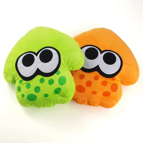 33cm Orange Green Splatoon Inkling Anime Kawaii Animal Pollow Cushion Plush Peluche Soft Stuffed Car