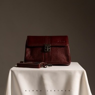 Alona Leather Belleza Slingbag - Tas Selempang Wanita Kulit Sapi Asli Free Random Gift