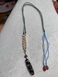 西藏天珠 黑白三眼蓮師法器天珠設計款