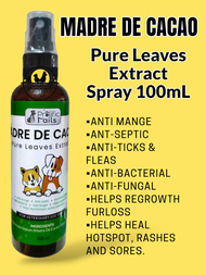 MADRE DE CACAO Pure Leaves Extract Spray For Pets 100mL ( Para sa galis, hotspot,.sores )