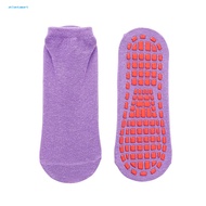 Atl| Non-slip Trampoline Socks Non-slip Home Socks High Elasticity Anti-skid Trampoline Socks with Silicone Grip Bottom for Yoga Home Workout Sweat Absorbing Adult Floor Socks