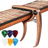 Guitar Capo with 6 Plectrums Picks for Acoustic and Electric Guitar, Ukulele, Mandolin and Banjo Metal Capo