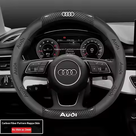 Car AntiSlip Carbon Fiber Leather Steering Wheel Cover For Audi A3 A4 A5 A6 A7 A8 Q1 Q2 Q3 Q5 Q7 Q8 
