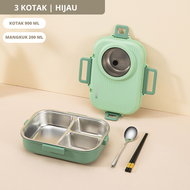 Inaso Kotak Makan Wadah Makanan Lunch Box Stainless Tahan Panas Tempat Bekal Bento Anti Tumpah HMB10