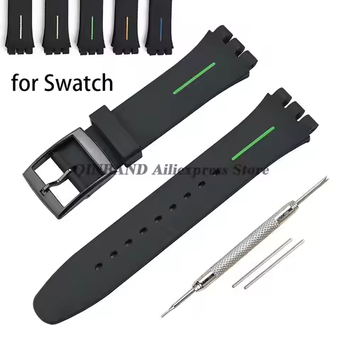 Sport Silicone Watch Band for Swatch for Swatch Soft Waterproof Rubber Strap Watchband Accessories M