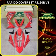 RAPIDO COVER SET RS150R/RS150 V1 SUPRA GTR-150 (16) RED (STICKER TANAM/AIRBRUSH) COVERSET