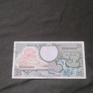 25 rupiah 1959 Uang Kertas Kuno Indonesia 
