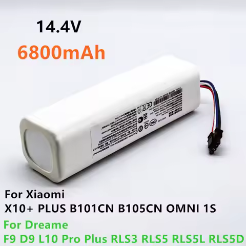 2025 New 14.4V 6800mAh for Xiaomi X10+ PLUS B101CN B105CN OMNI 1S Universal Sweeping Robot Battery
