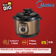 Midea 5.0L Pressure Cooker with Dual Inner Pot MY-CH502A (7 menu presets)