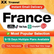 eSIM France 5-15Days 10-30GB + Unlimited Travel eSIM France 5G High Speed Data
