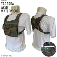 Tas Army Waterproof Rompi Dada Model Tas Depan Dada Waistbag Bahu Anti Air Untuk Berburu Dan Berkend