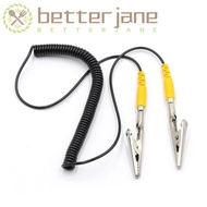 BETTER-JANE Coiled Cord, 180cm / 71" 2mm Anti-Static ESD Grounding Cable, Durable Male-to-Female Pol