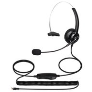 H300 Customer Service Headset Lossless Noise Reduction Breathable 3.5mm RJ9 MIC Long Cable Call Cent