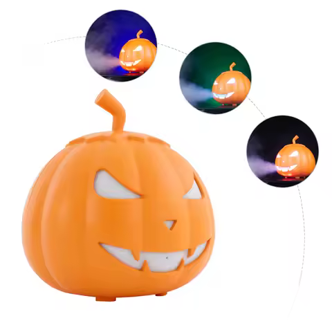 800W Fog Machine Fog Machine with LED Lights Pumpkin Fog Machine 300㎡ Applicable Area for Halloween/