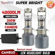 40000LM H4 H7 Led Mini Projector Lens H8 H11 Canbus 9005 HB3 9006 HB4 9012 Hir2 Car Headlight Bulbs 