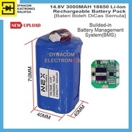 14.8V 3000mAH 18650 Rechargeable Li-ion Battery for Portable Device Outdoor Device Solar [Bateri Li-