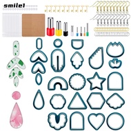 SMILE 142pcs Clay Earring Cutters, Different Shape Plastic Polymer Clay Cutters Set, Versatile Stain