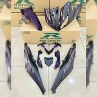 COVER SET LAGENDA FI 115 YAMAHA ORIGINAL RAPIDO COVERSET BATMAN PURPLE BLACK ACCESSORIES MOTOR Y16 Y
