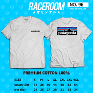 RACEROOM เสื้อยืดคอกลม สีขาว ไม่ย้วย Cotton100 สกรีนลาย Patagonia-96