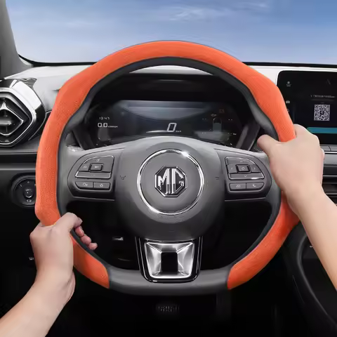 Suitable For MG Premium Suede Snap-On Steering Wheel Cover ZS MG4 HS Hector RX5 MG5 MG3 MGS5 Marvel