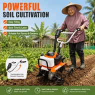 Mini Tiller Cultivator Machine 63CC 4-Stroke Heavy Duty Petrol Engine Rotary Mini Tiller Power Tille