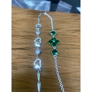 4-leaf clover bracelet with silver heart