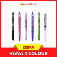 (4 Color Pen) Zebra Multifunction Semigel Hana 4 Color / Color