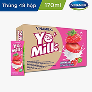 SỮA CHUA UỐNG HƯƠNG DÂU YOMILK - HỘP GIẤY 170ML