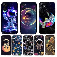 J6D Cute cartoon astronaut for OPPO A57E A58 A58X A59F1s A60 A74 A76 A77F3 A78 A79 TPU soft black pr