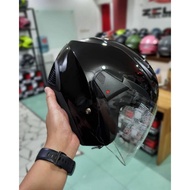 HITAM Zeus 611 BLACK METALLIC ORIGINAL HELMET ZEUS 611 BLACK GLOSS HELMET DOUBLE VISOR ZEUS HELMET