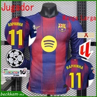 2025-26 Player Jersey Barcelona Home Jersey Long Sleeve Football Player Custom Shirt Name and Number