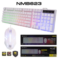 Nubwo NKM623 SAVITAR RGB Gaming Keyboard&Mouse คีย์บอร์ด&เมาส์เกมมิ่ง พร้อมเอฟเฟกต์แสง ปุ่มลดแรงเสีย