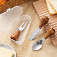 ✨Food Grade Stainless Steel Cheese Knife Butter Butter Cheese Knife Smear Knife Jam Knife Wooden Han