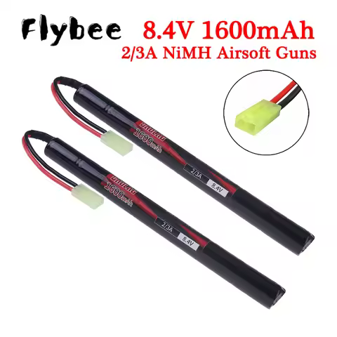 8.4V 1600mAh 2/3A NiMH Battery with Mini Tamiya connector For Airsoft Guns Cyma AK47 Kalashnikov AK4